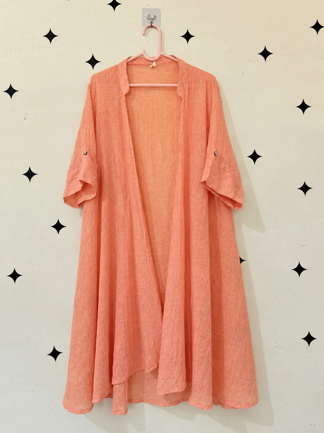 Peach Open Abaya