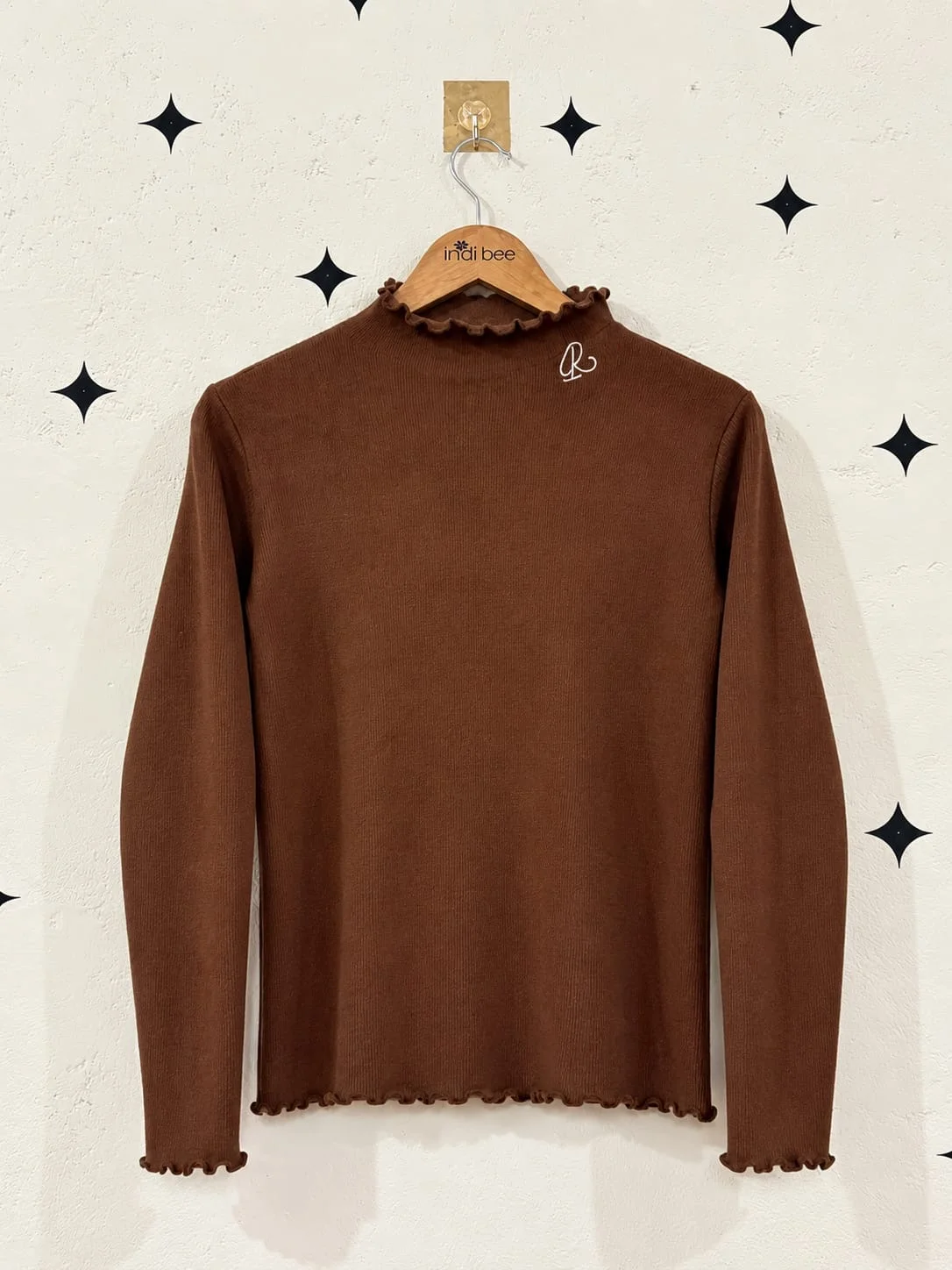 Brown Ruffled Top