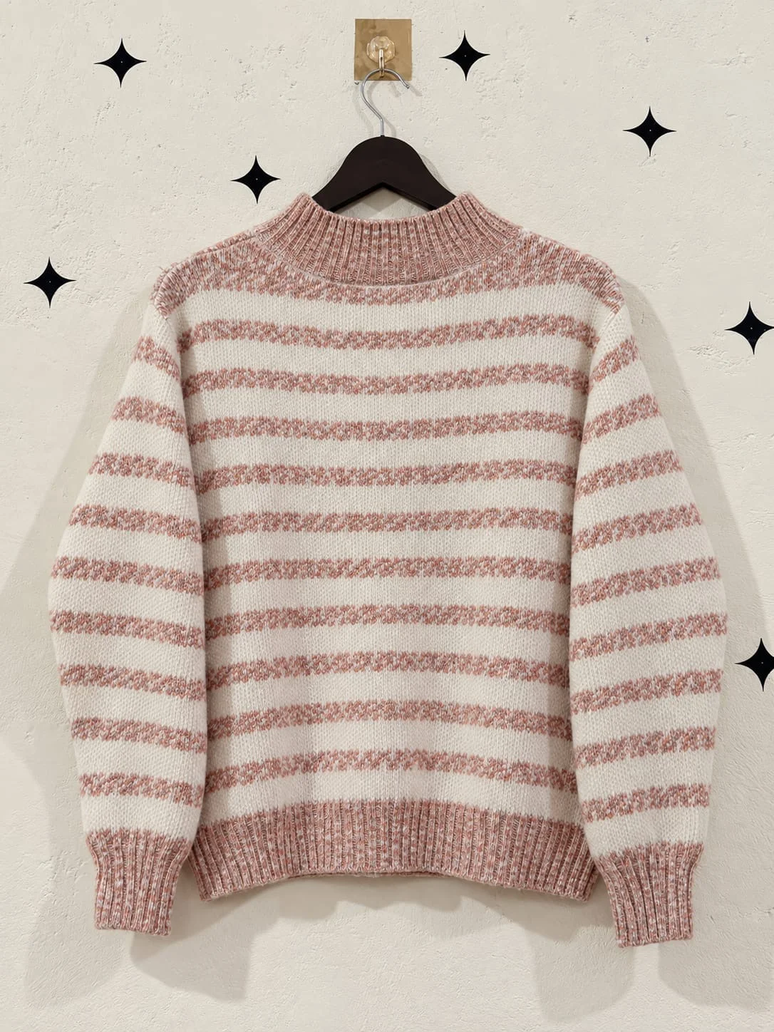 Striped Mock Neck Sweater