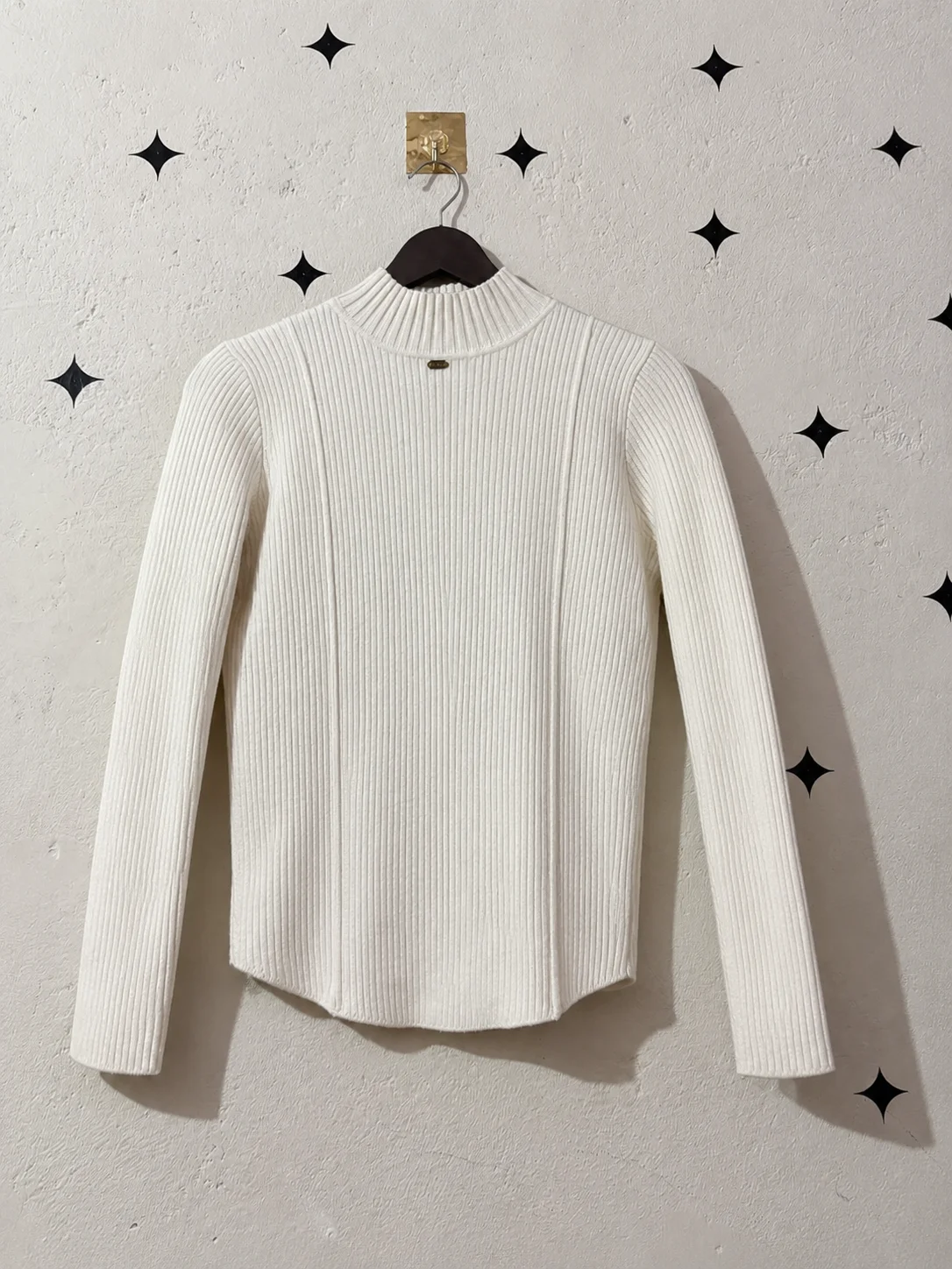 Ribbed White Sweater