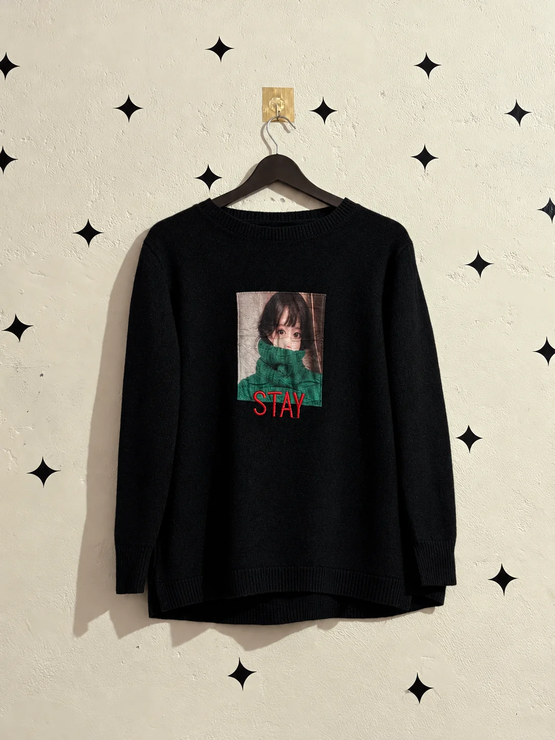 Black Graphic Sweater