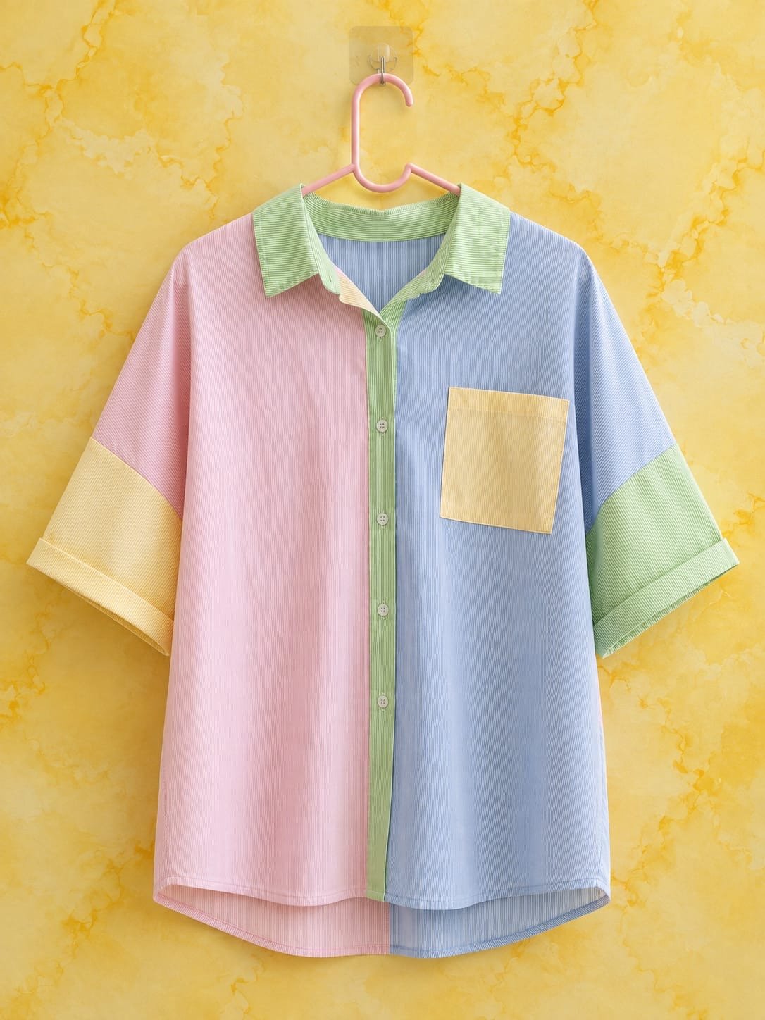 Pastel Color Block Shirt