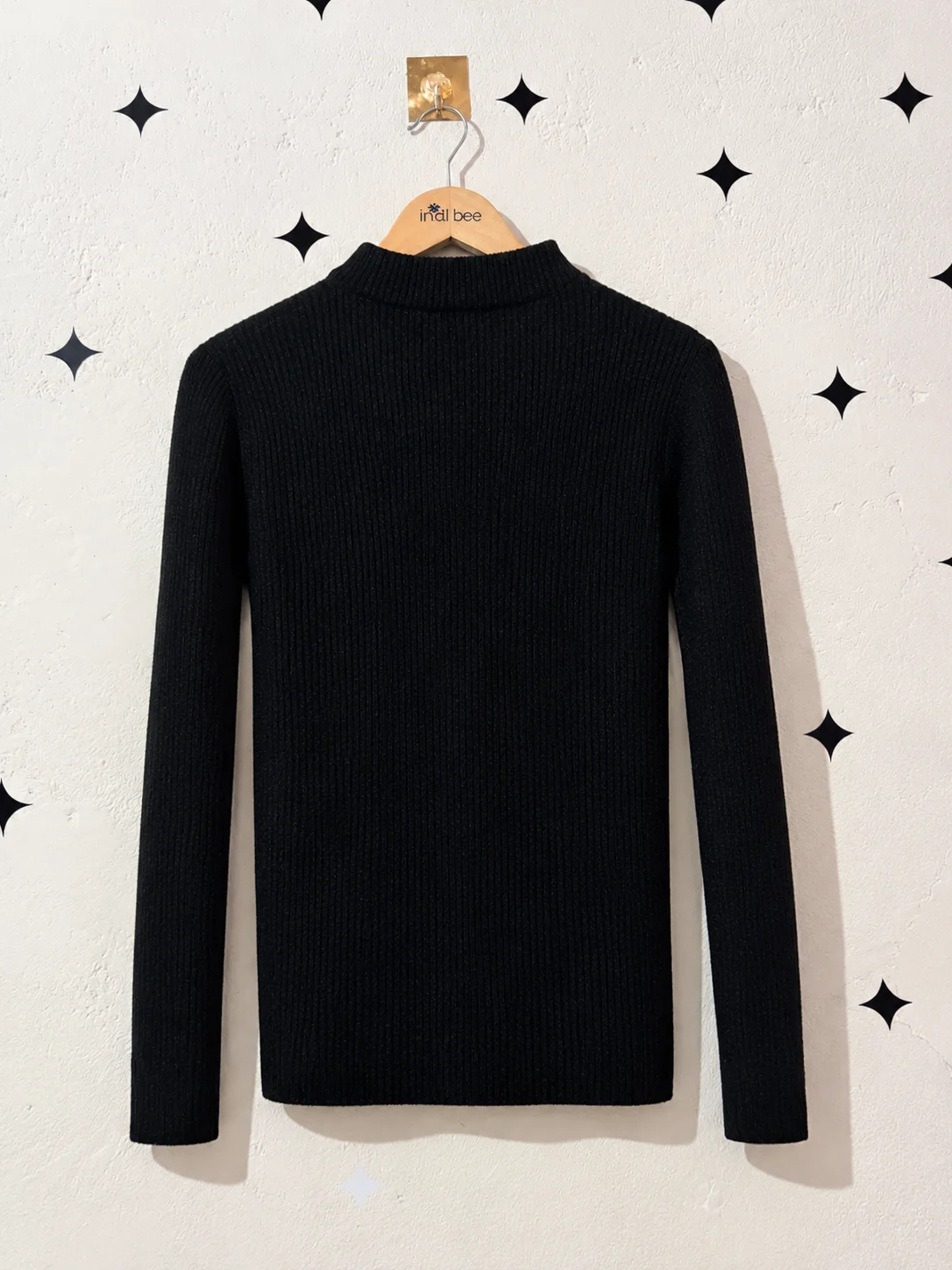 Black Ribbed Sweater