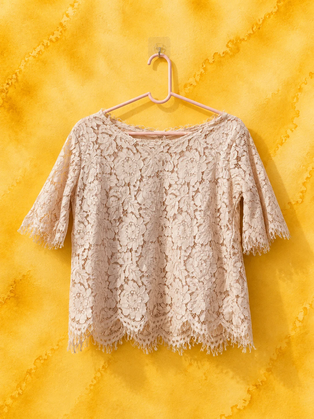 Floral Lace Fringe Top