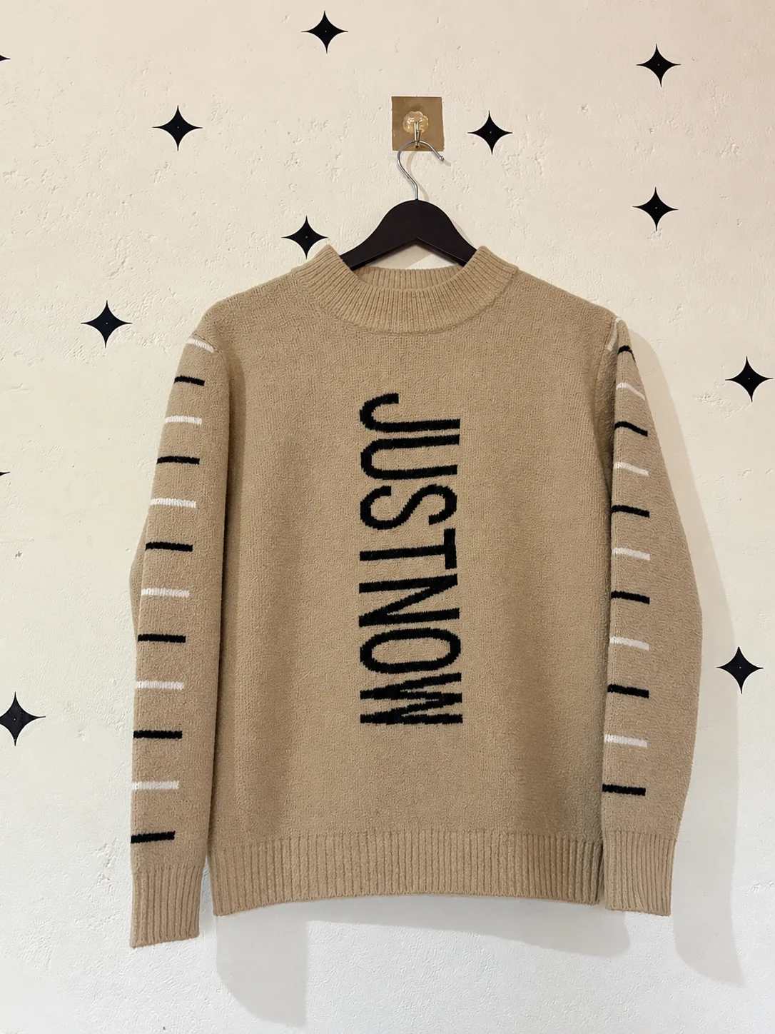 Beige Lettered Sweater