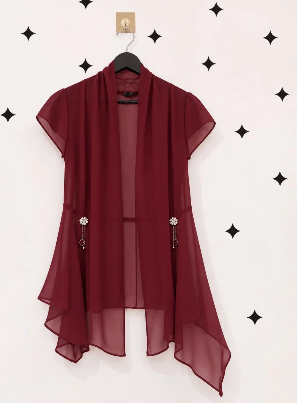 Maroon Overcoat Long